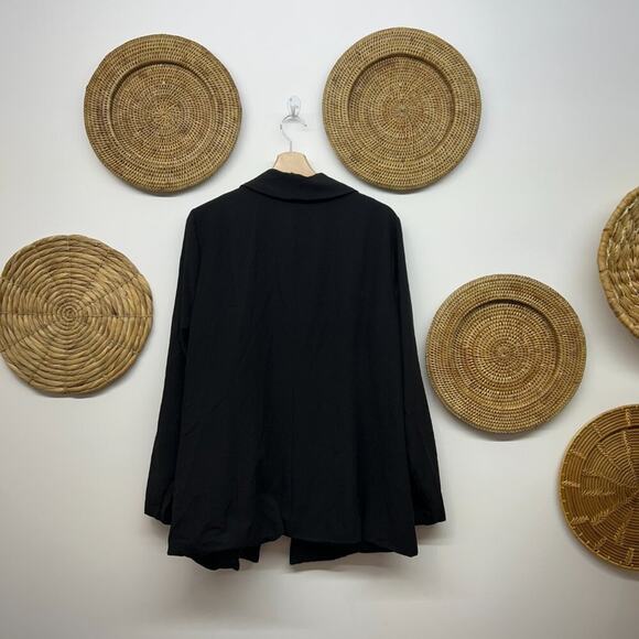 Torrid Neutral Black Open Front Collared Blazer Jacket Plus Size 2X Professional - Picture 2 of 6